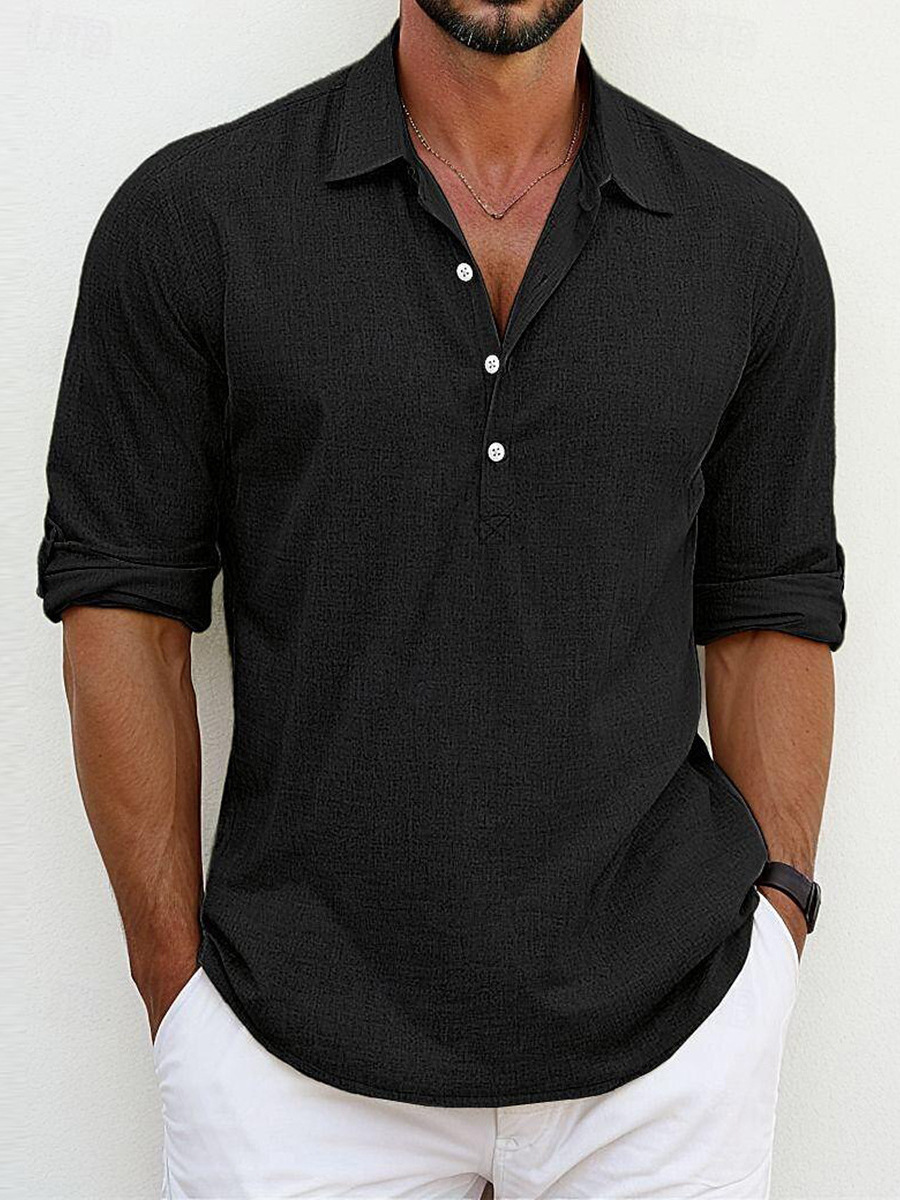 Archie | Camicia classica in misto cotone-lino senza tempo