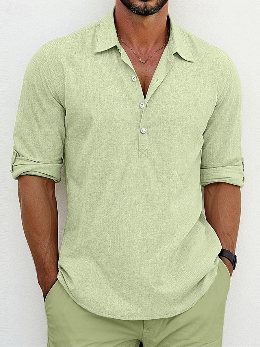Archie | Camicia classica in misto cotone-lino senza tempo