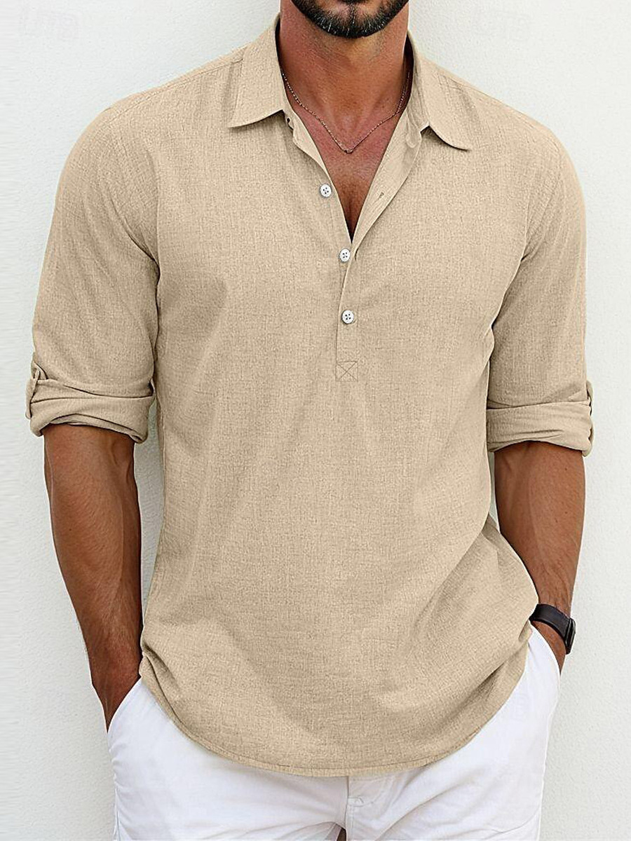 Archie | Camicia classica in misto cotone-lino senza tempo