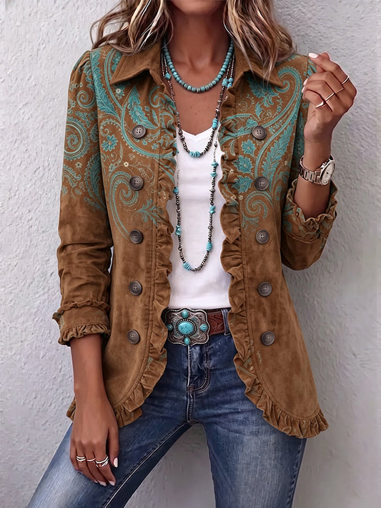 Serena | Giacca con stampa paisley e rouches